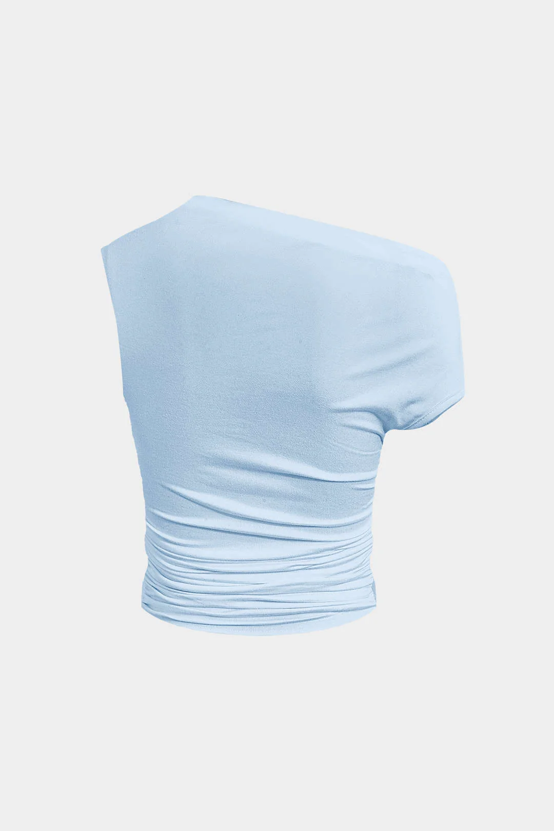 Asymmetrical Ruched Crop Top and Tie Mini Skirt Set