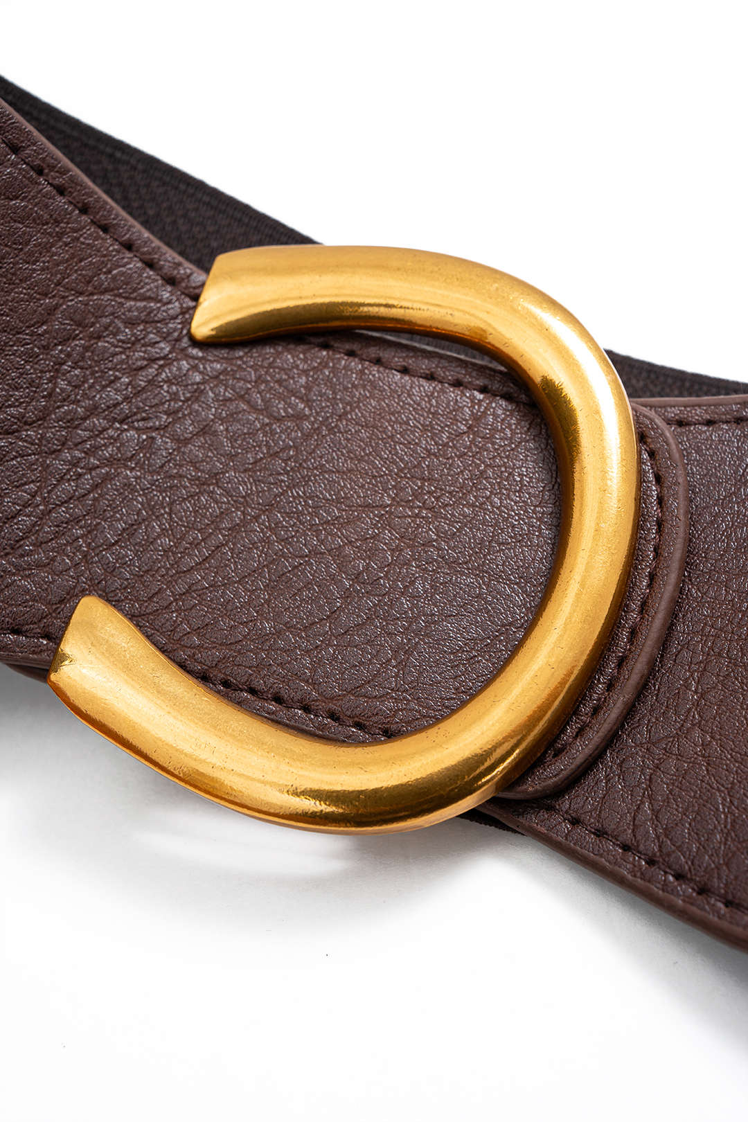 Faux Leather Patchwork Wide Metallic Buckle Belt