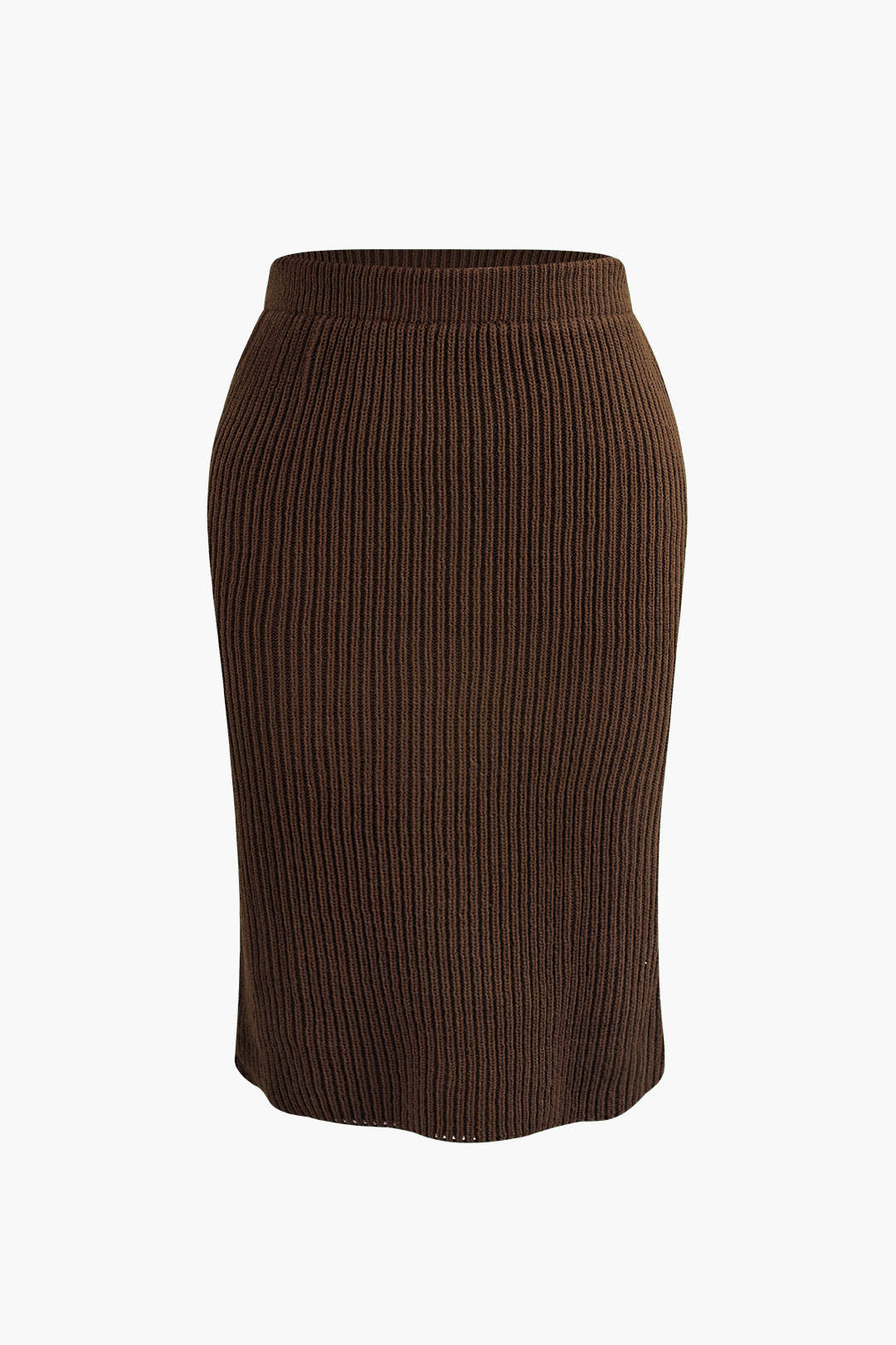 Plus Size Ribbed Knitted Skirt