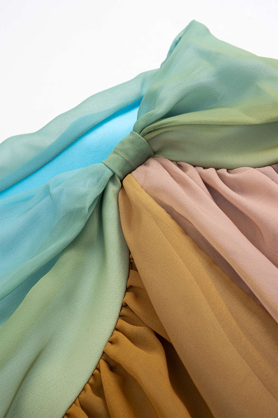 Ombre Print Mesh Asymmetric Skirt