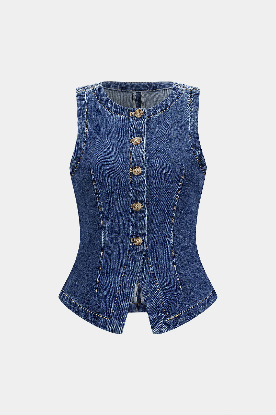 Denim Buttoned Tank Top