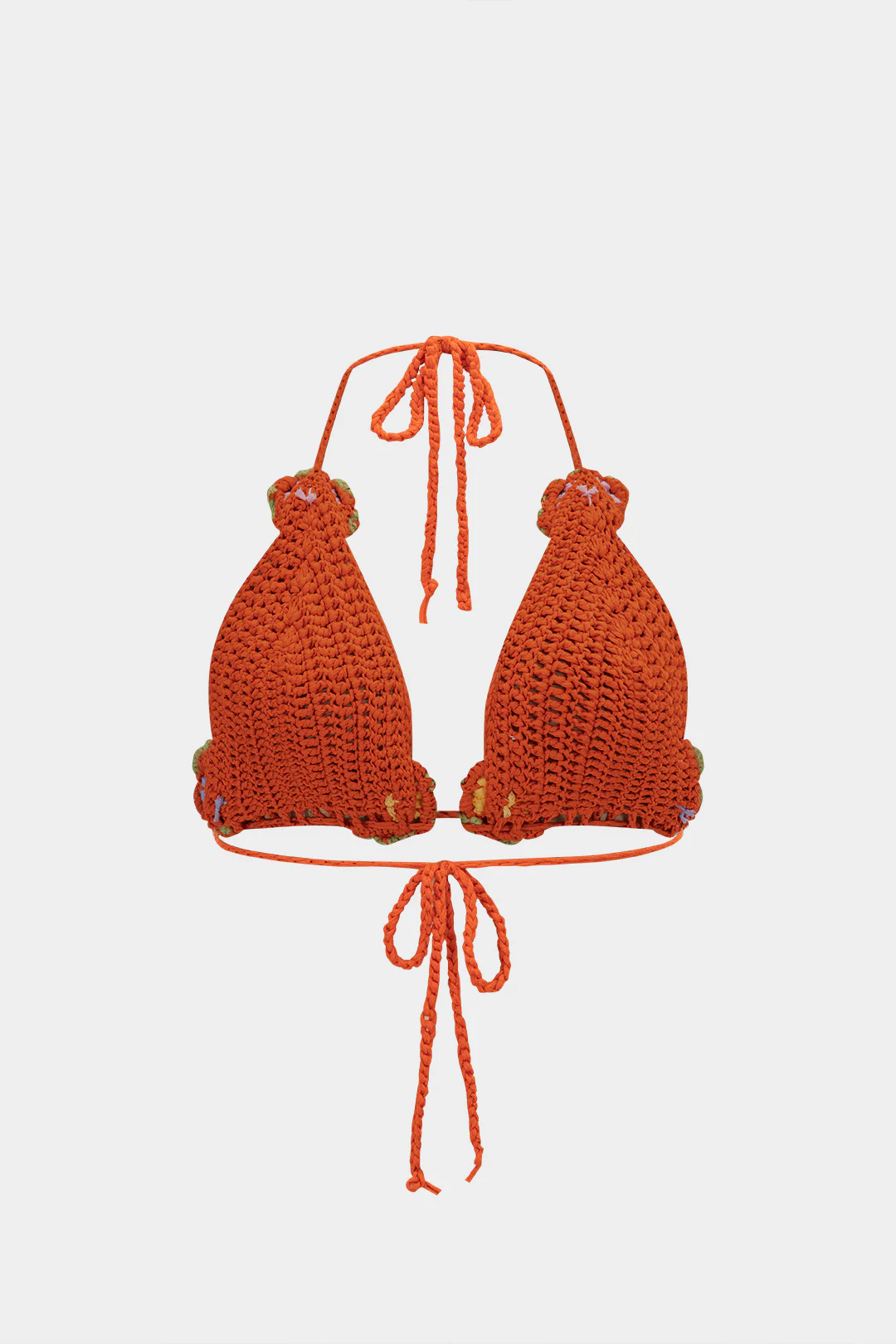 Knit 3D Floral Tie-Up Strappy Backless Cami Top