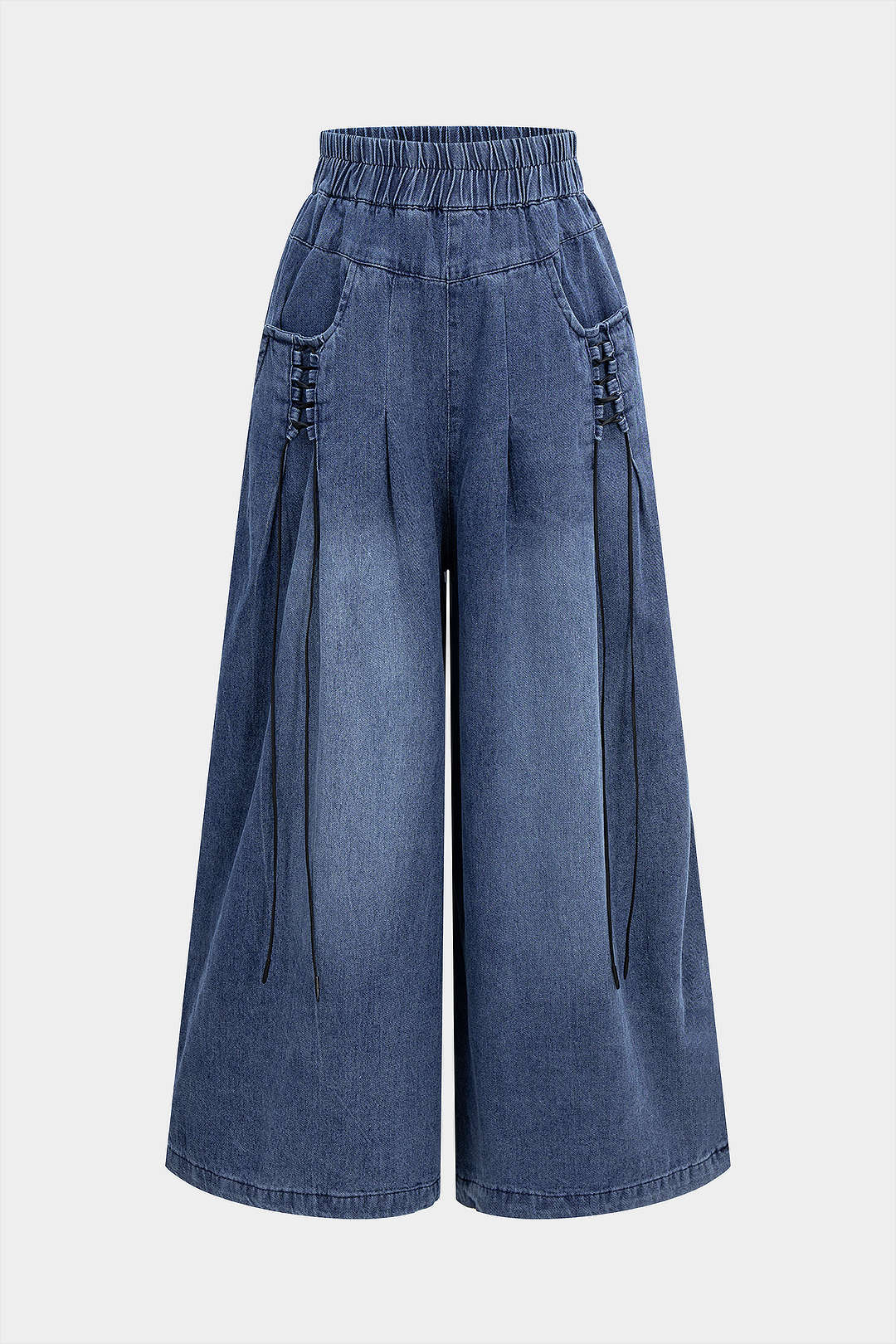 Denim Tie-Up High Waist Jeans