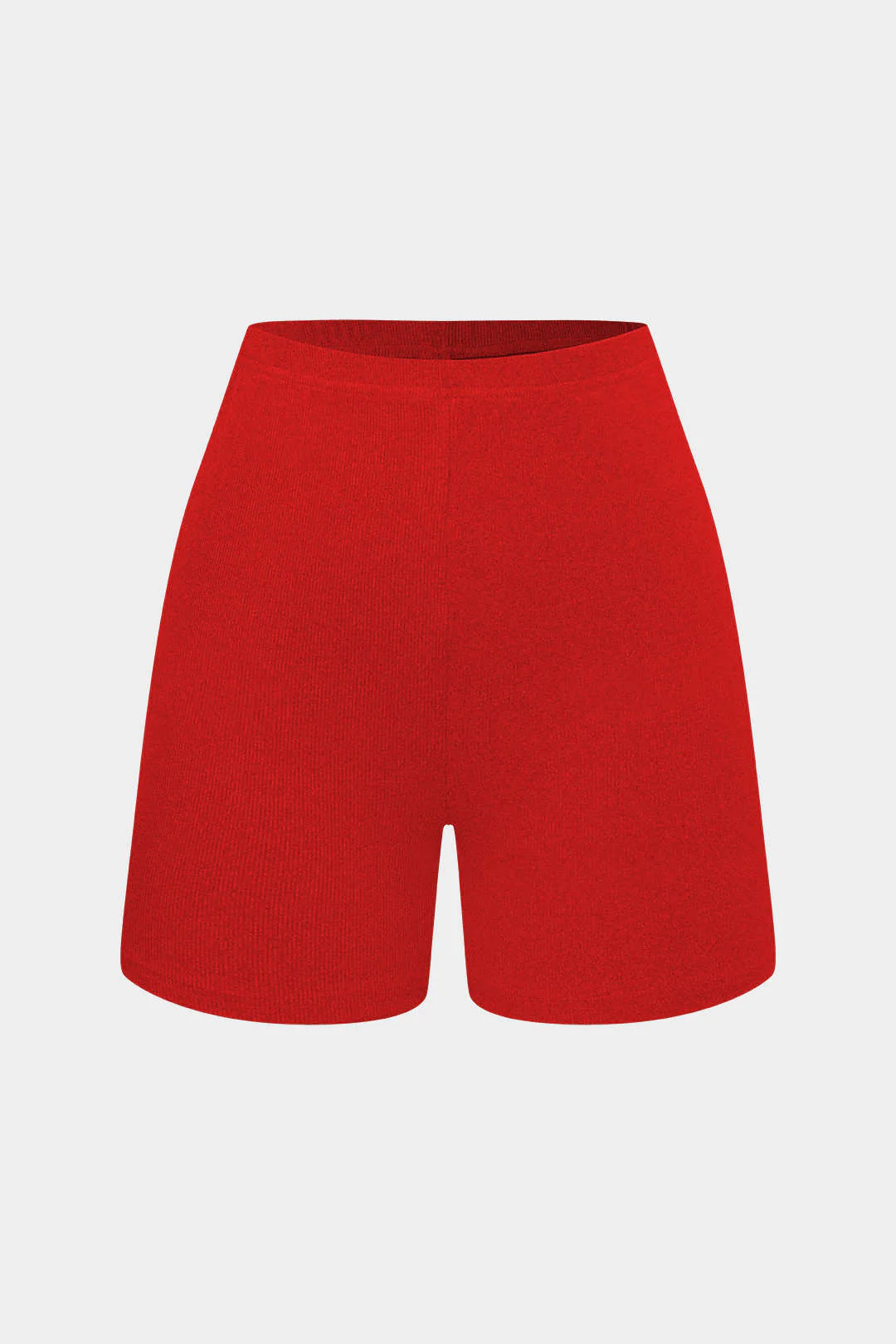 Simple Solid Knit Strapless Top and Shorts Set