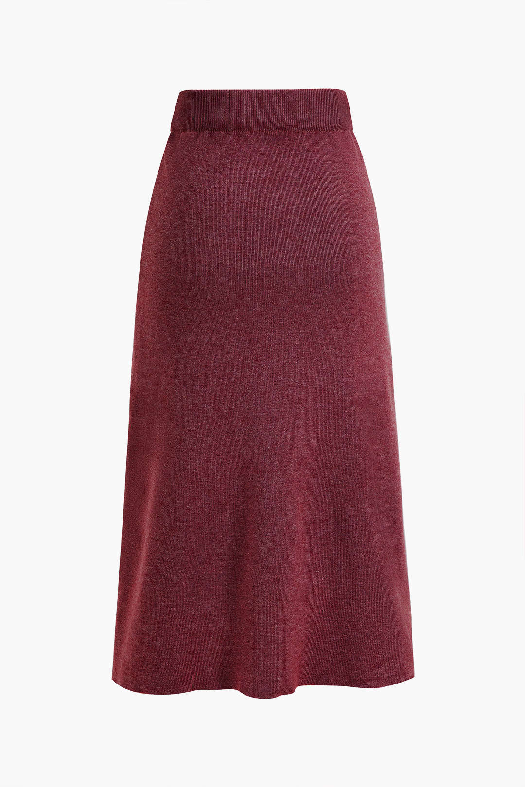 Solid Knit Midi Skirt