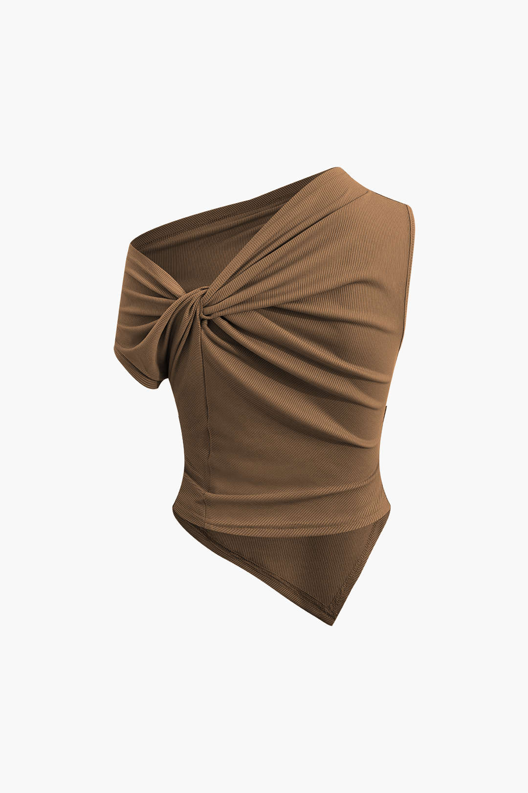 Asymmetrical Twist Top and High-Waist Maxi Skirt Outfit Set