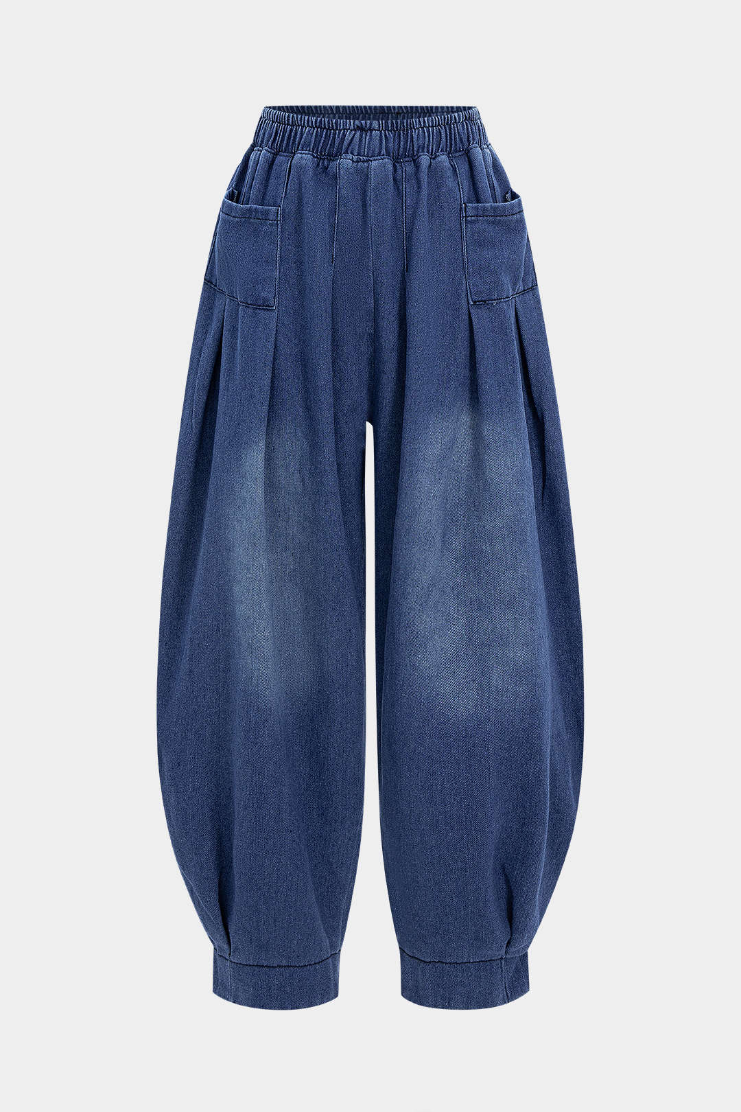 Shirred Lantern Denim Jeans