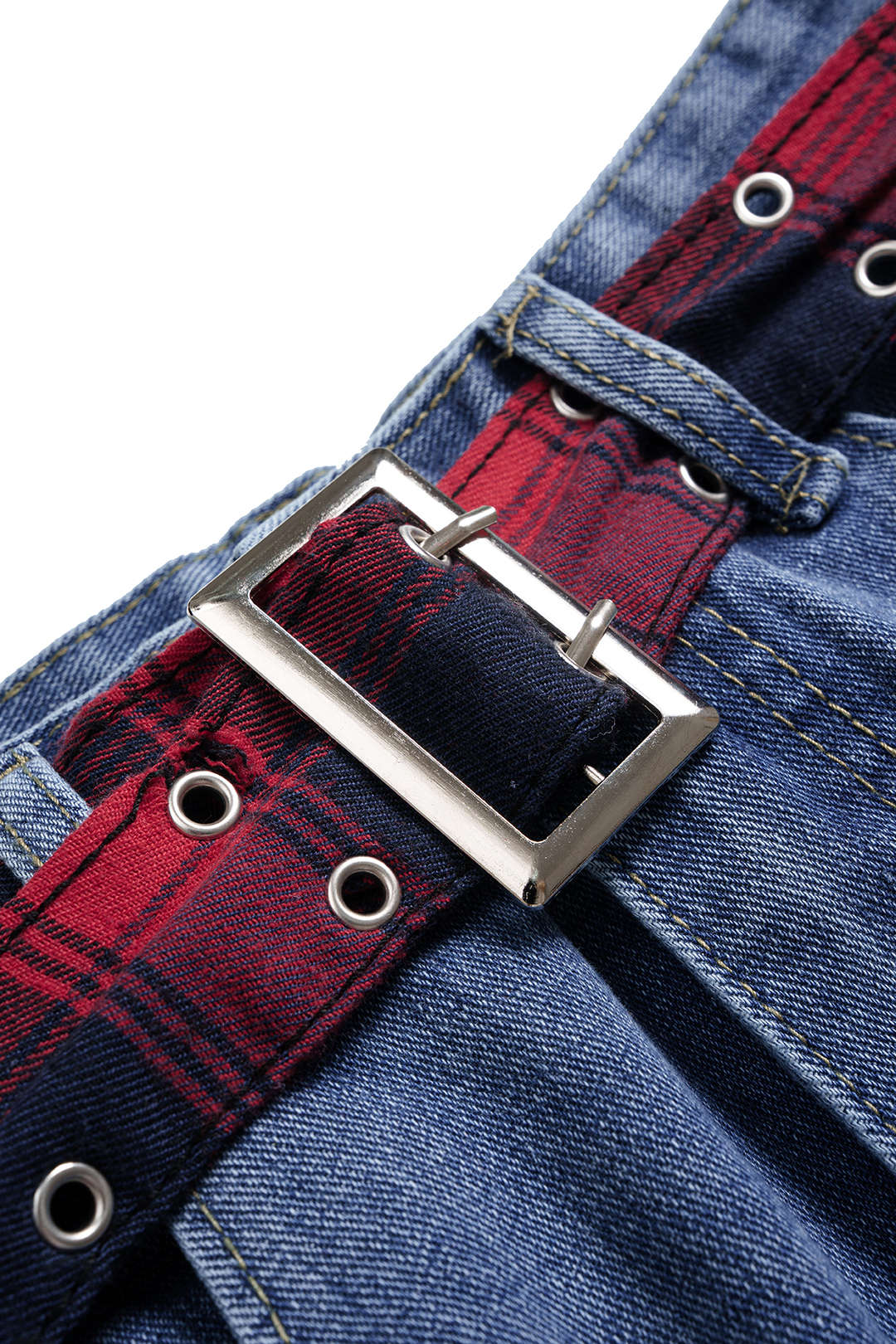 Denim Strappy Belted Jeans