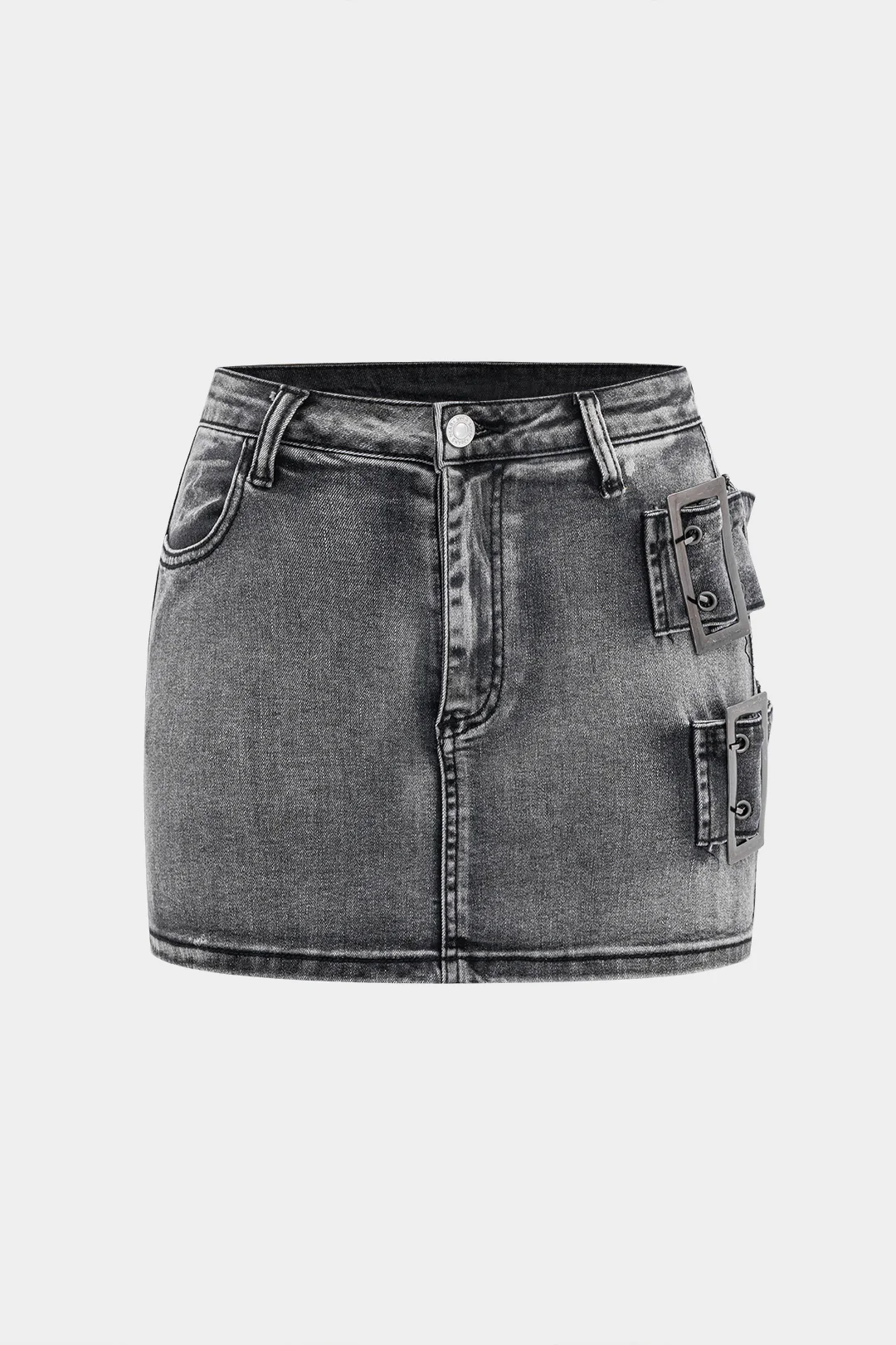 Metallic Decorated Denim Skirt