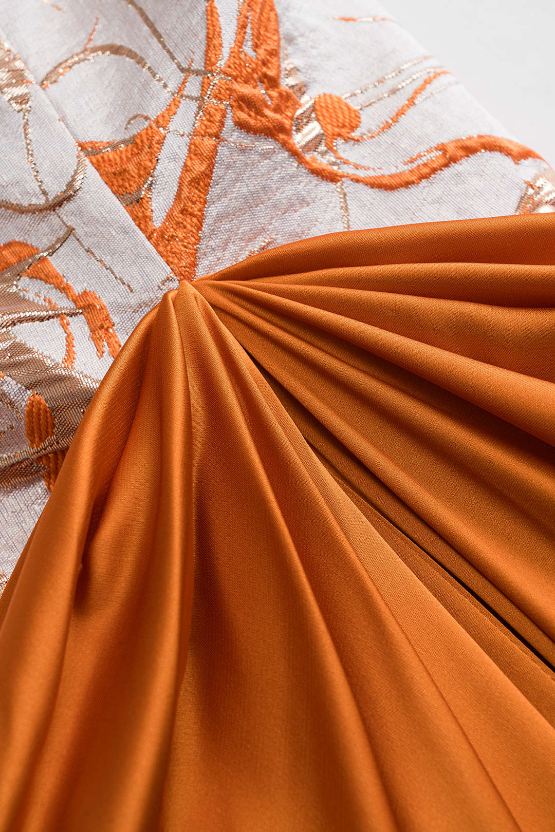 Satin Jacquard Patchwork Ruched Strapless Sleeveless Long Dress