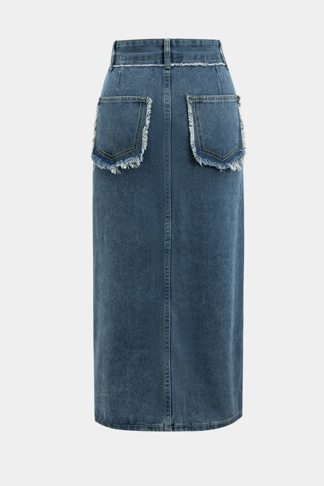Asymmetrical Pocket Denim Skirt