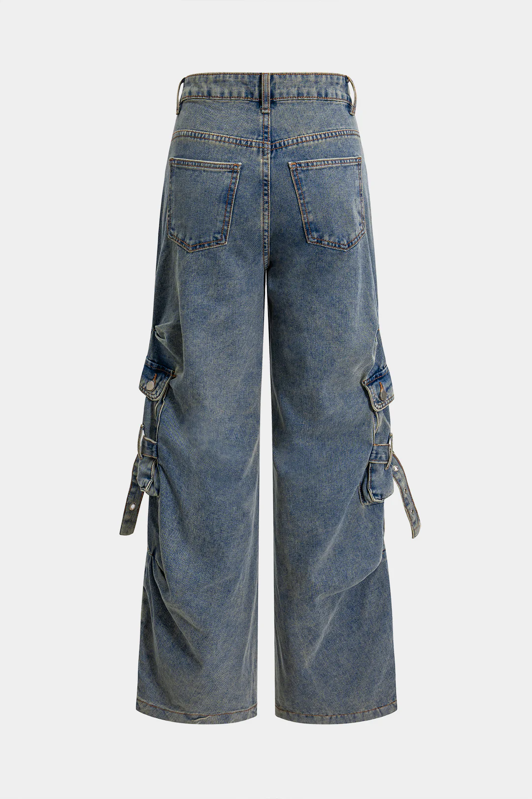 Pleated Pocket Denim Jeans