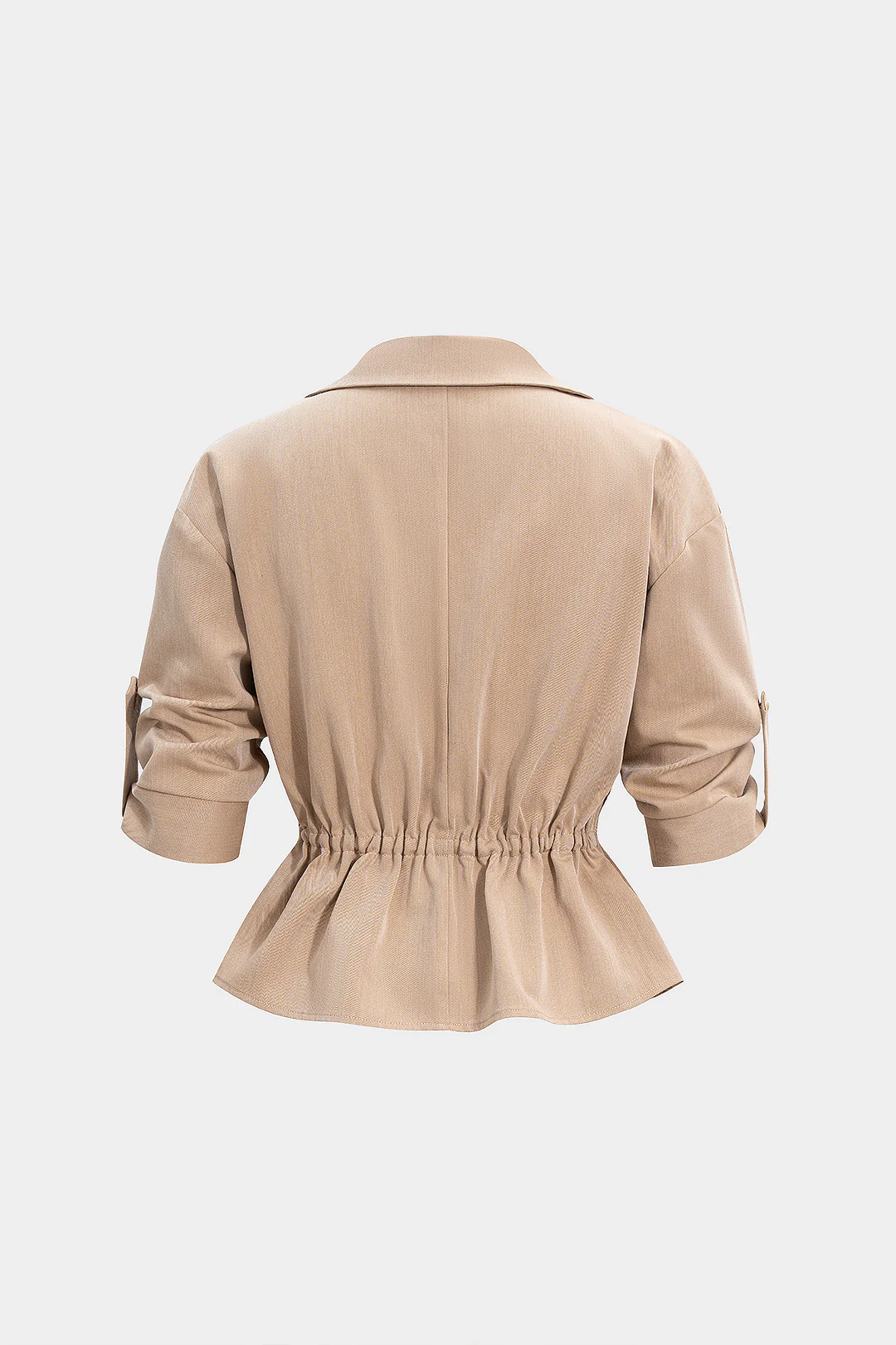 Buttoned Ruched Short-Sleeved Shirt