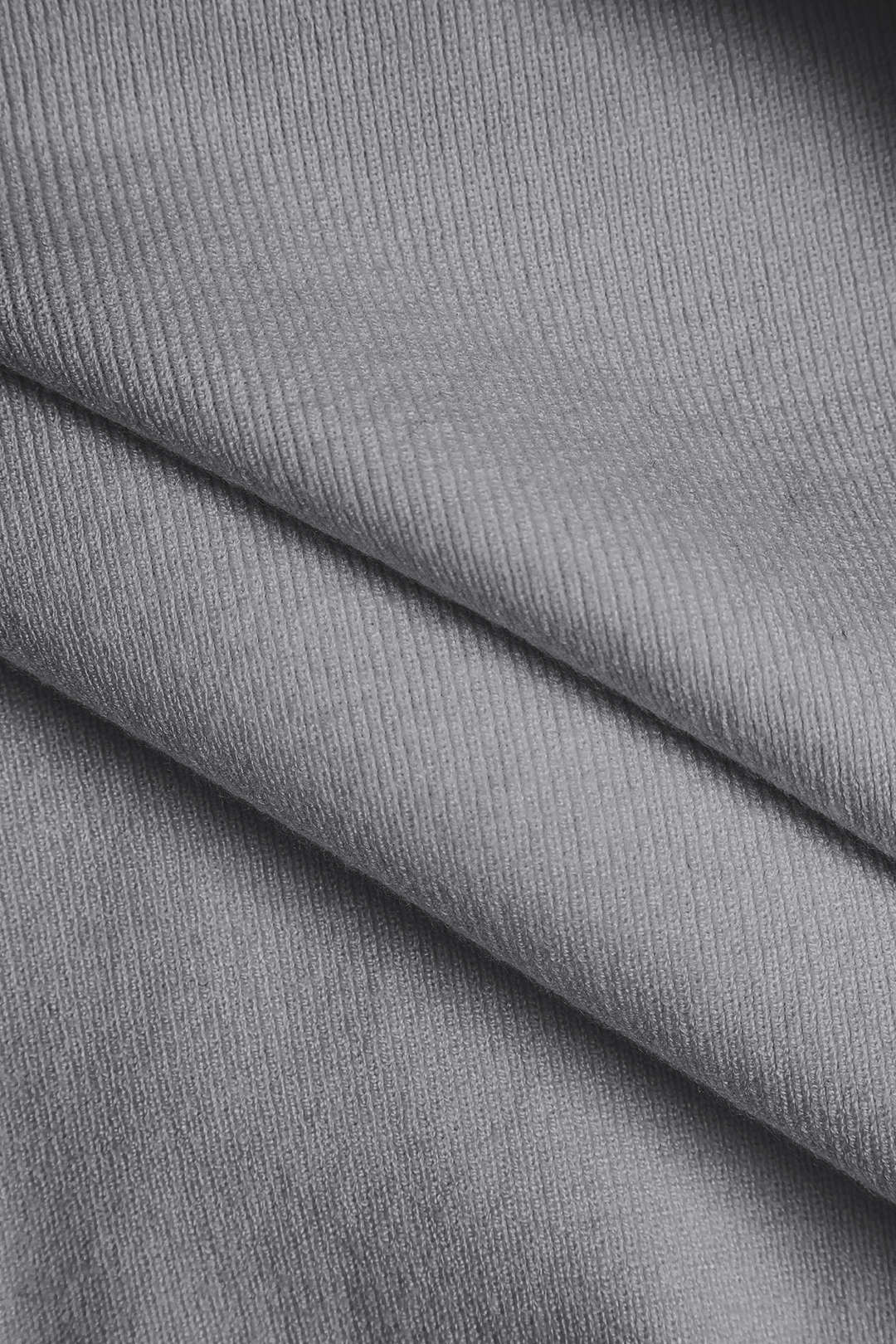 Knit Asymmetrical Button-Slit Long-Sleeve Top