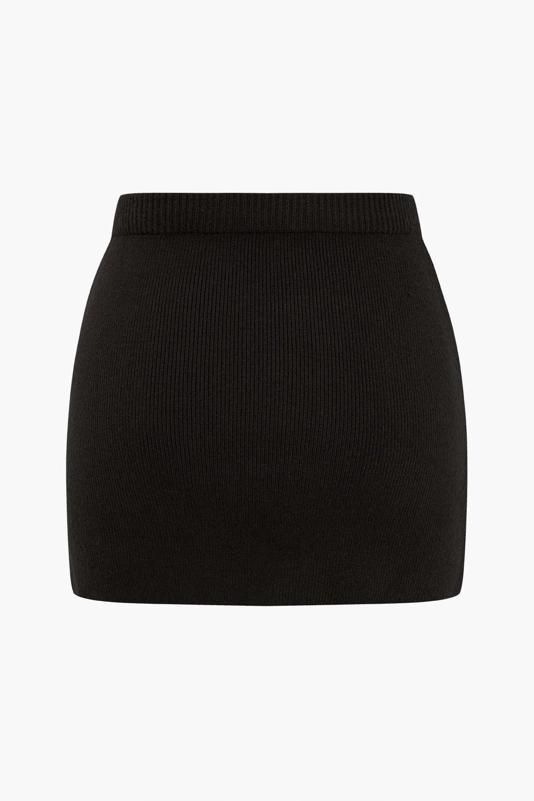 Plus Size Solid Knit Mini Skirt
