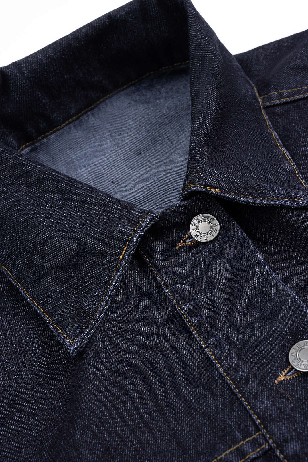 Denim Button Pocket Cuffed Long-Sleeve Top