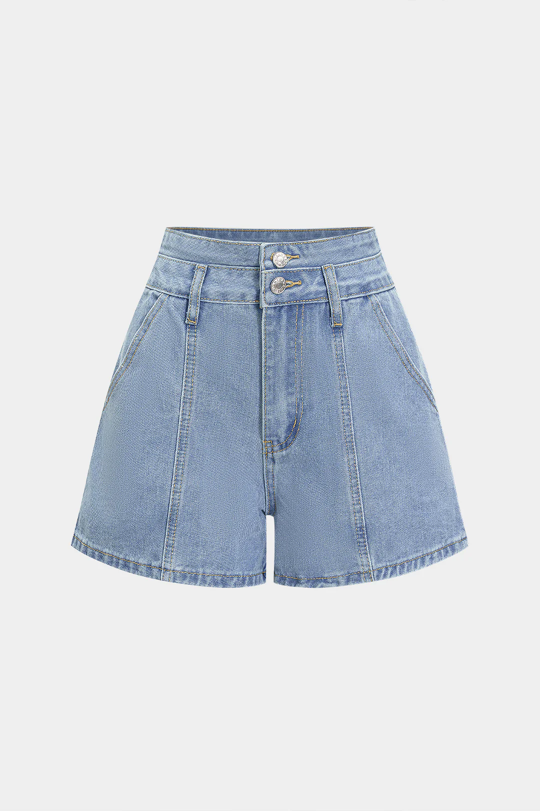 High Waist Wide Leg Denim Shorts