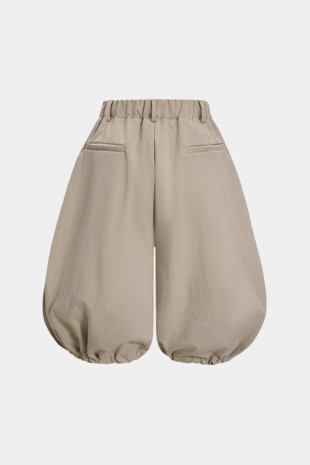Solid Pleated Lantern Shorts