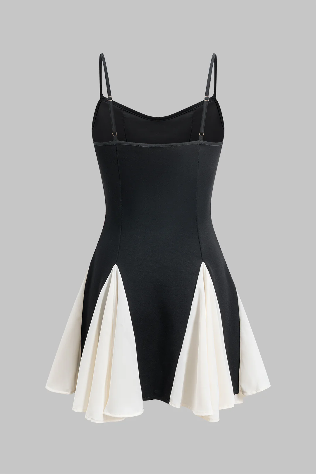 Contrast Pleated Patchwork Slip Mini Dress