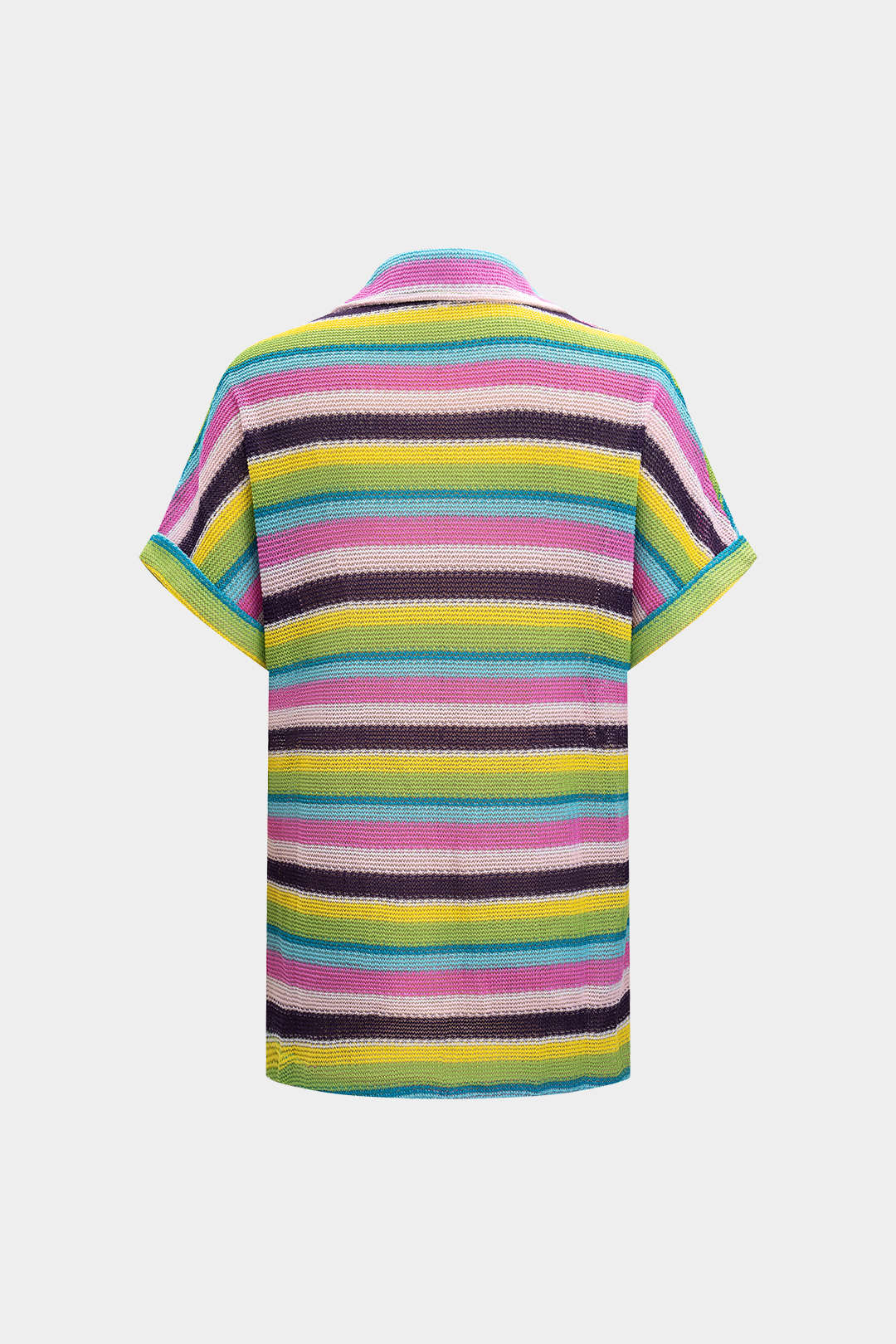 Knit Contrast V-Neck Top and Drawstring Shorts Combo