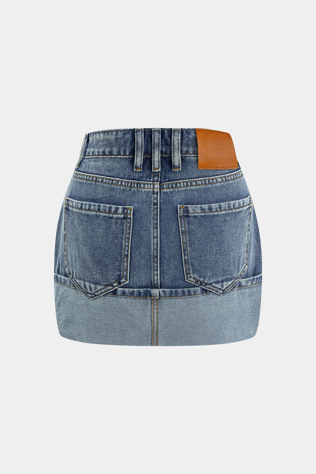 Washed Denim Pocket Skirt