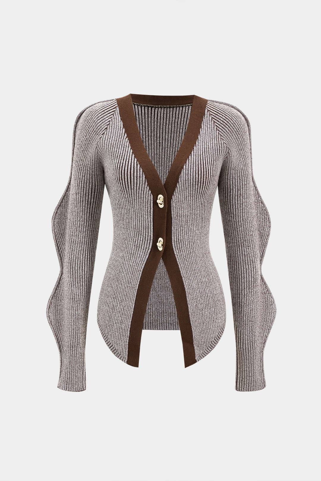 Solid Knitted Buttoned Cardigan