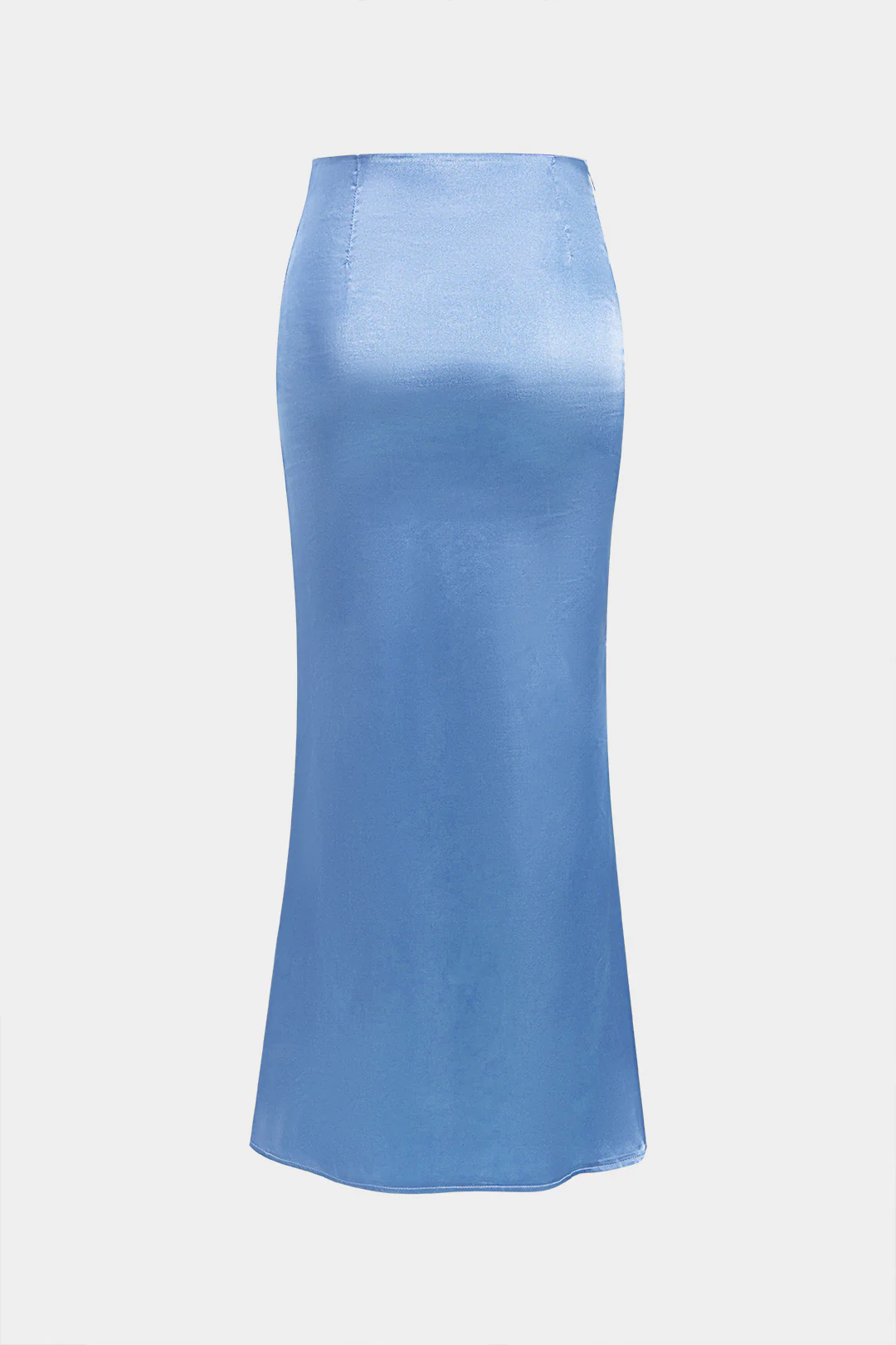 Solid Satin Zippered Skirt