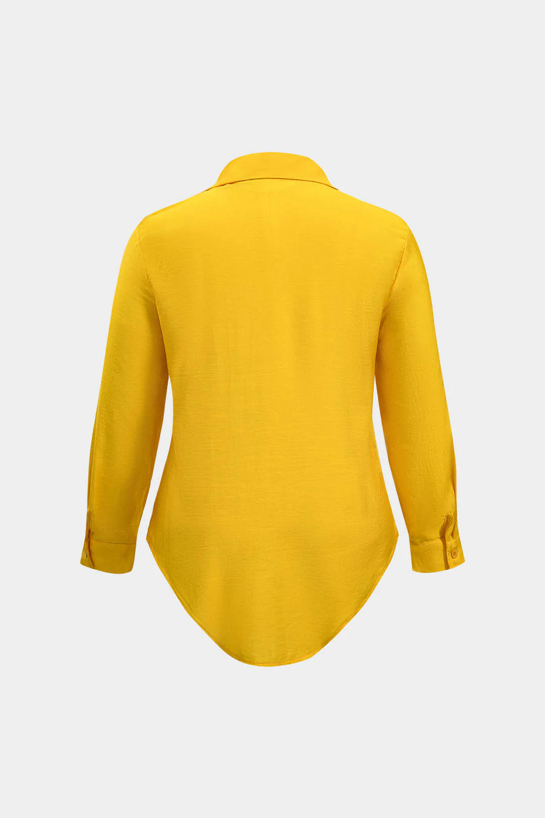 Plus Size Tie Front Shirt And Wide Leg Pants Set