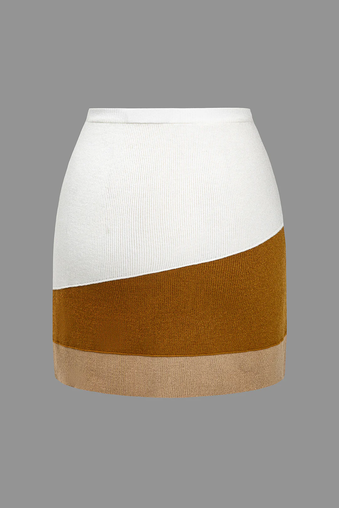 Colorful Block Knitted Mini Skirt