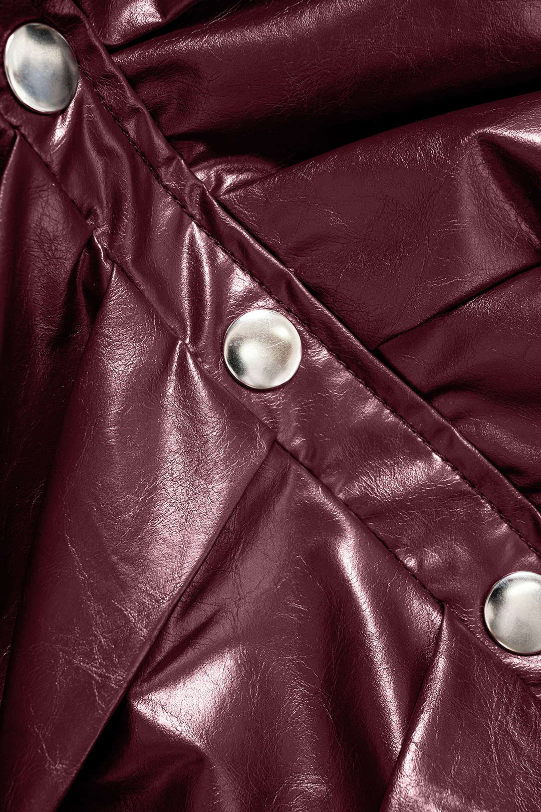 Faux Leather Gathered Skirt