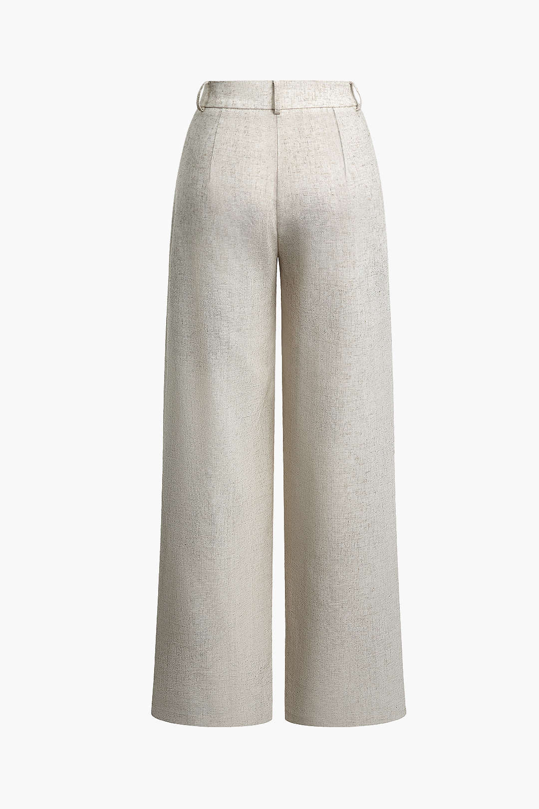Linen Asymmetric Zipper Straight-Leg Trousers