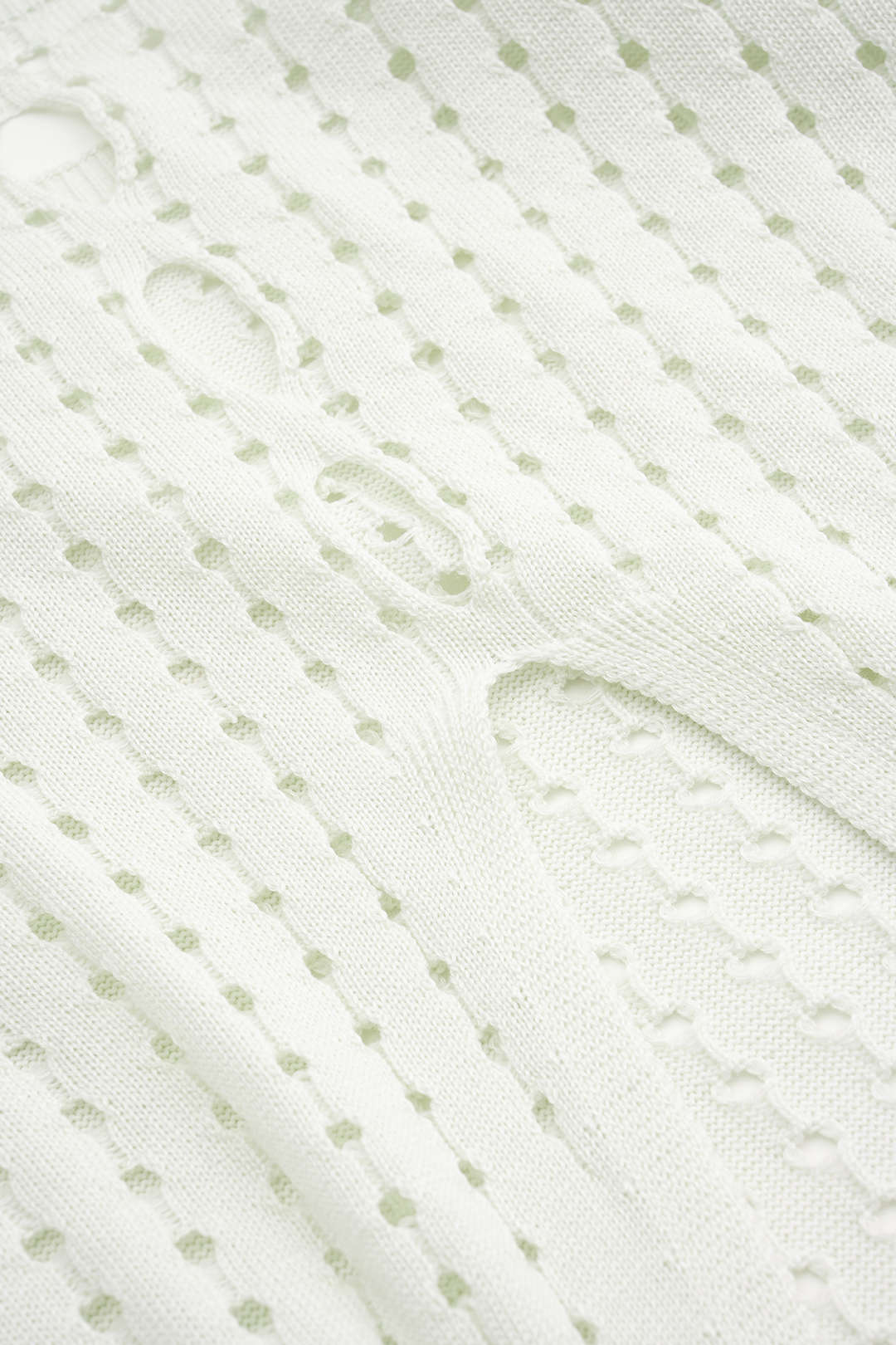 Knit Hollow-Out Tank Top and Tie-Up Skirt Set