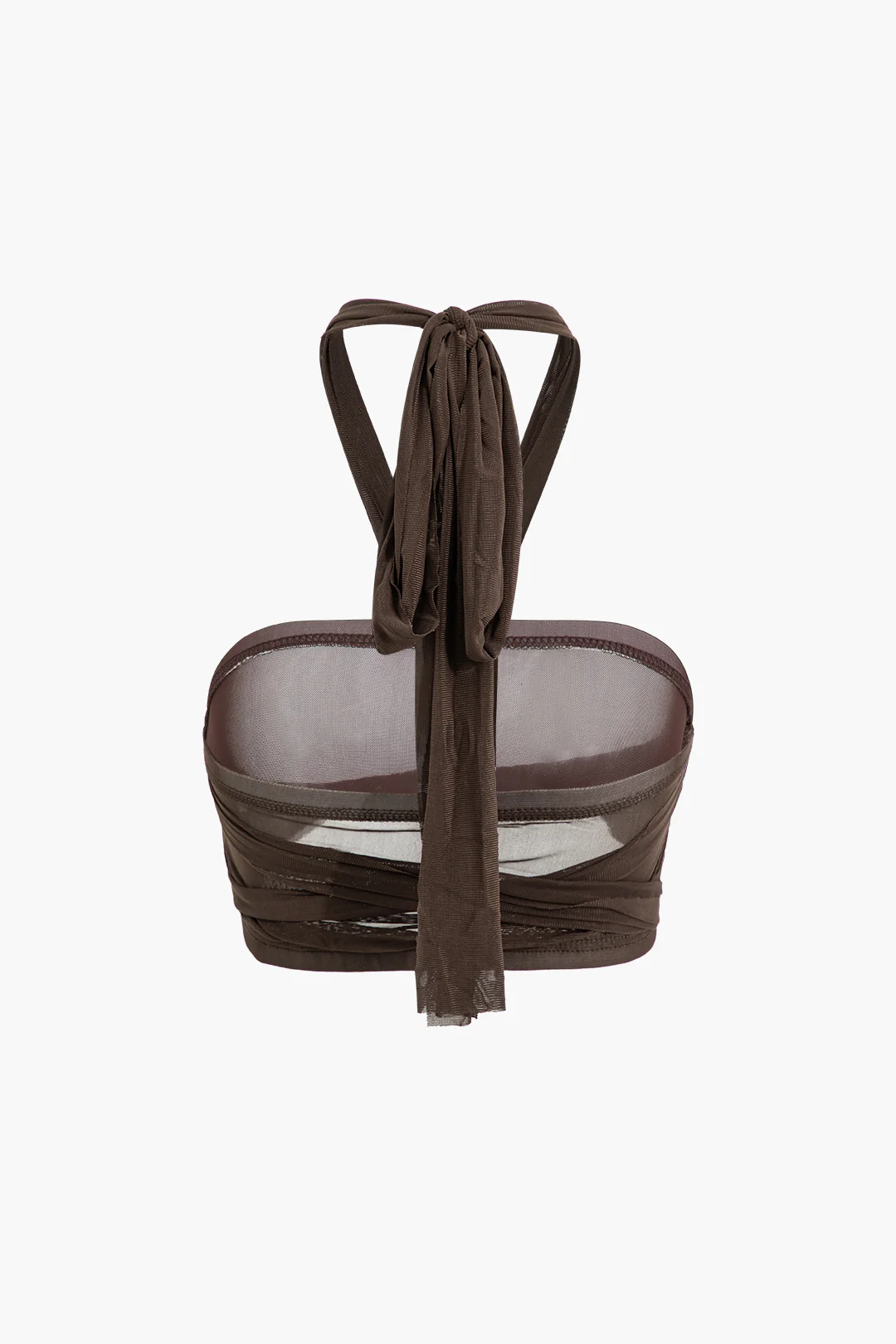 Knot-Tie Halter Mesh Tank Top and Mini Skirt Set