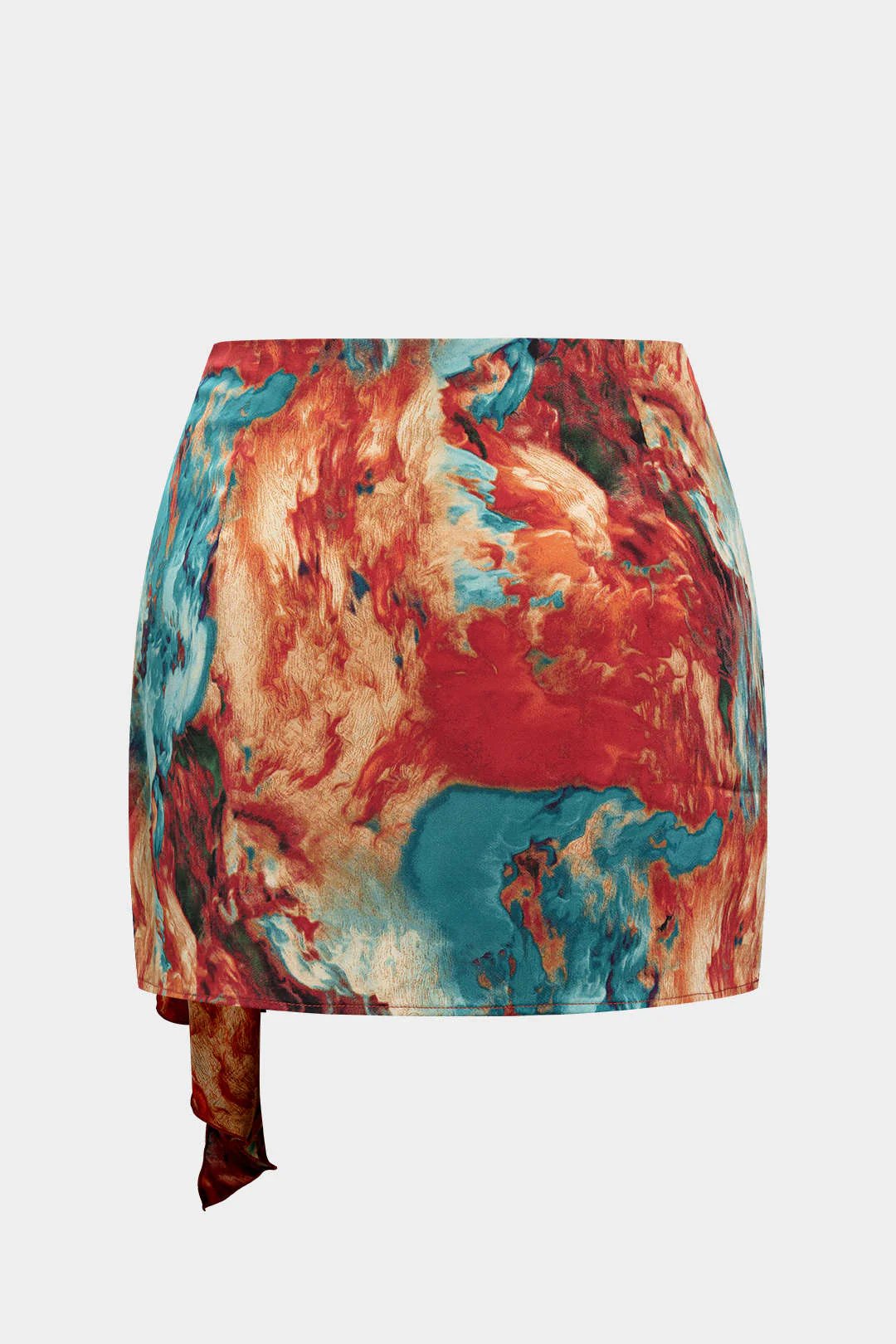 Plus Size Satin Crossed Zipper Ruched Skirt