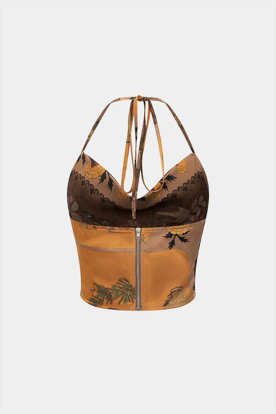 Floral Print Halter Neck Backless Camisole Top