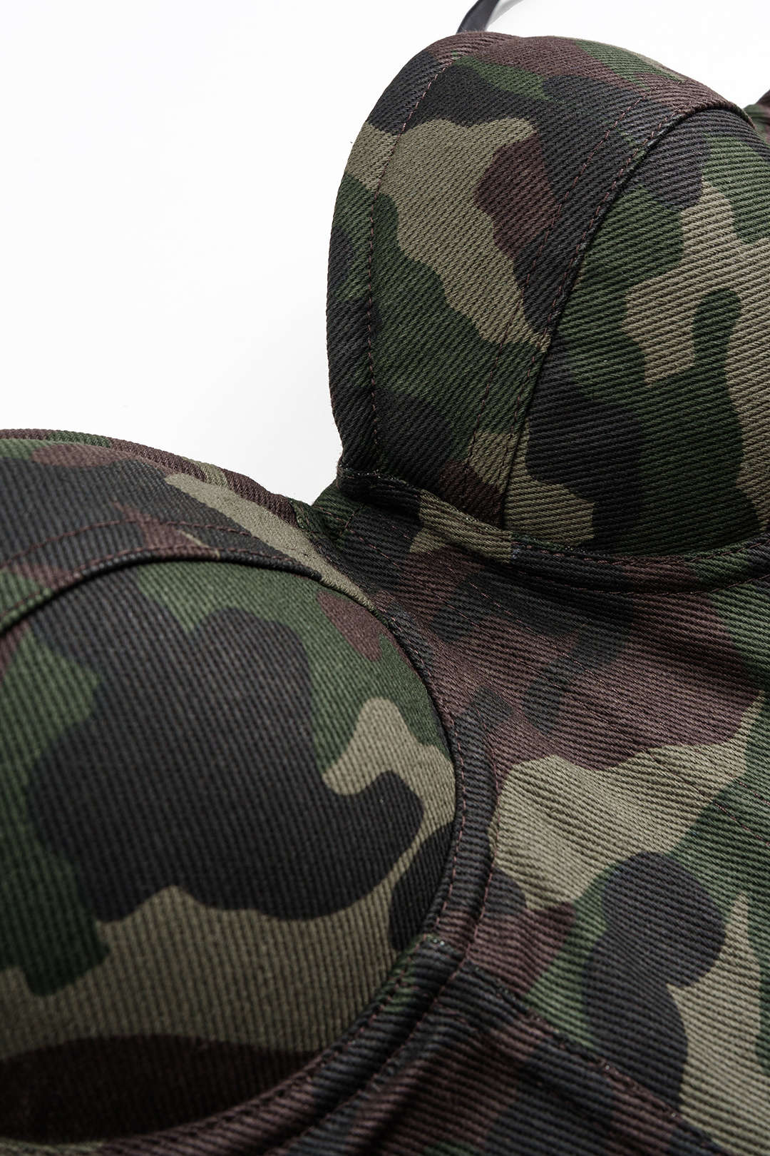 Camo Print Zipper Corset Cami Top