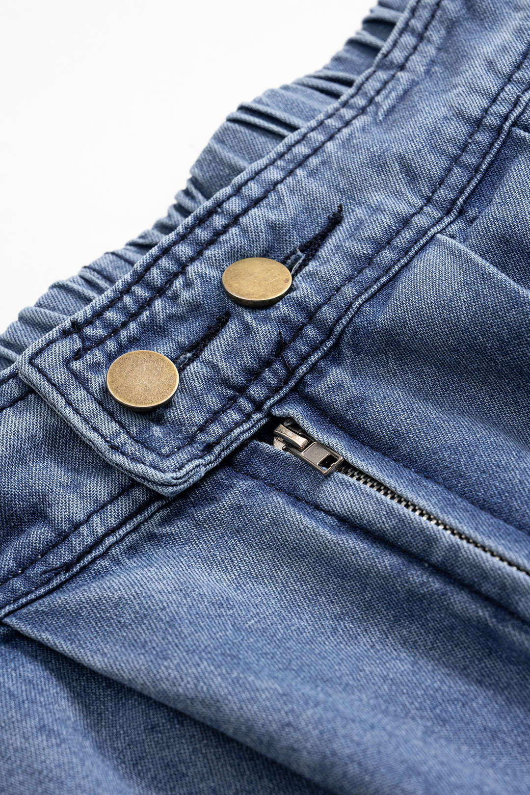 Denim High Waist Zipper Barrel Balloon Jeans