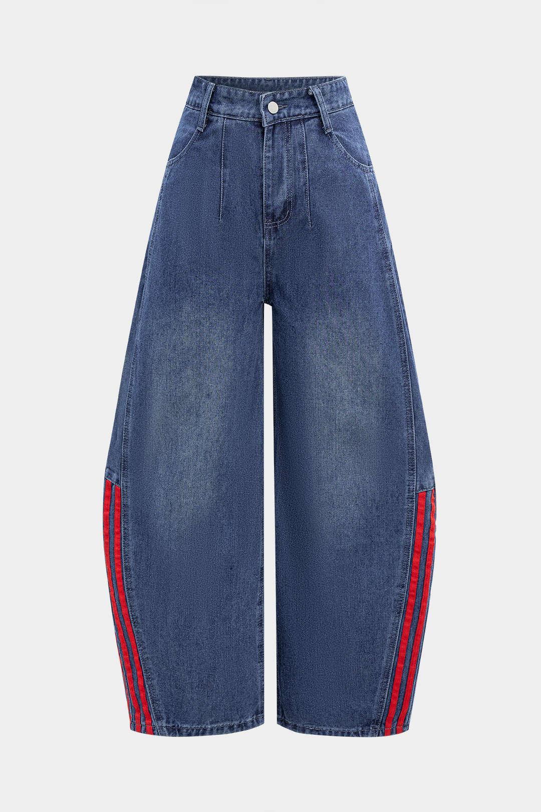 Denim Contrast High Waist Pocket Jeans