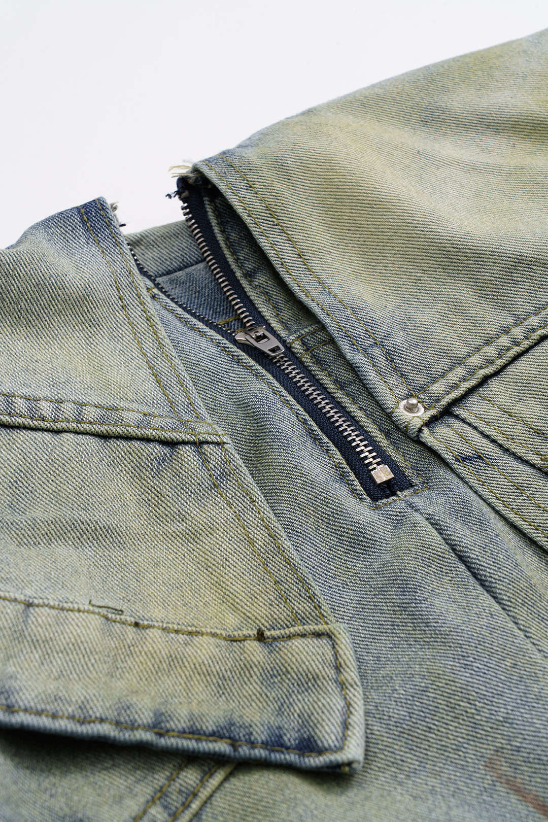 Washed Wide Leg Denim Jeans