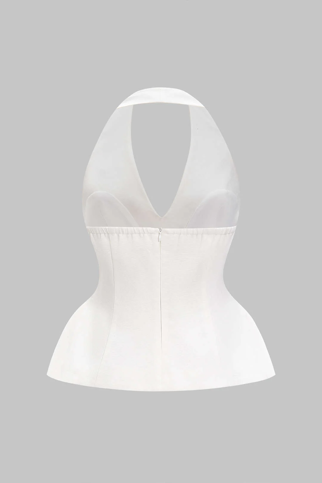 Linen Button Halter Neck Backless Pocket Tank Top