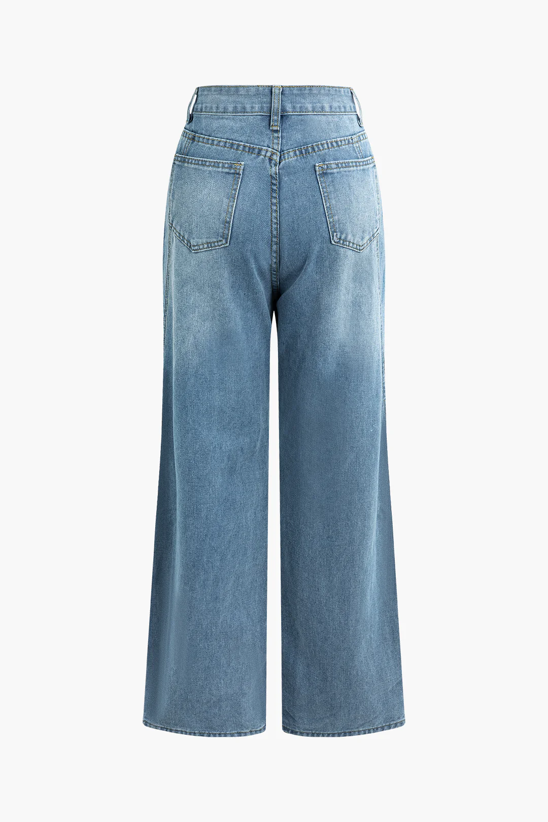 Faded Straight-Leg Jeans