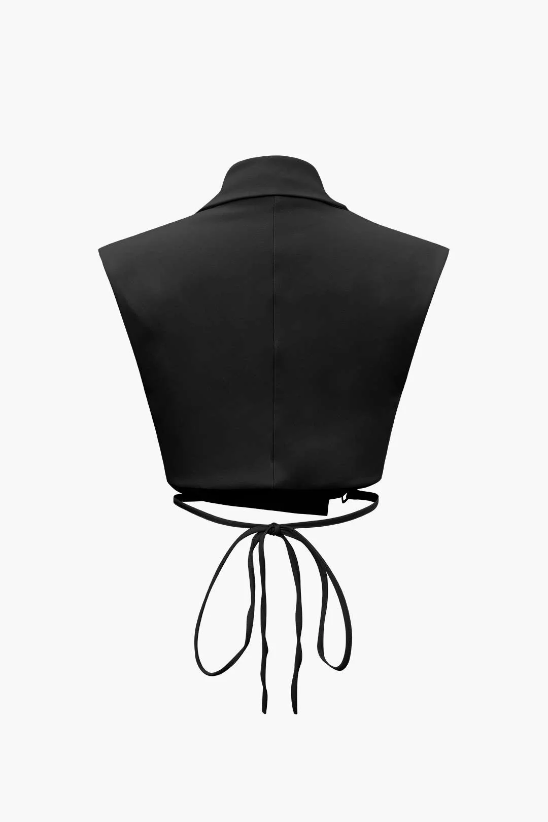 Notched Lapel Tie Back Vest and Straight Leg Suit Pants Combo