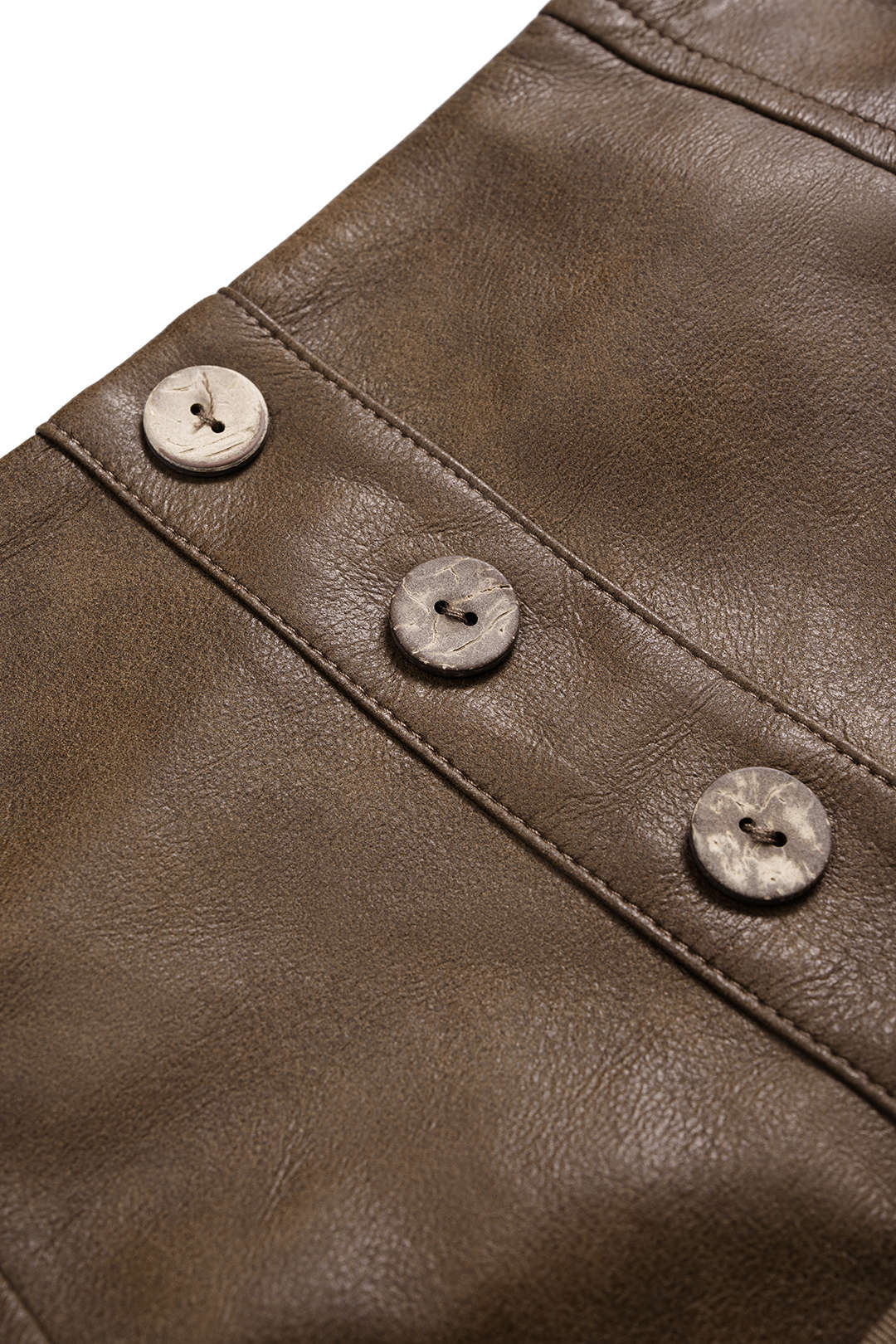 Artificial Leather Patchwork Skirt