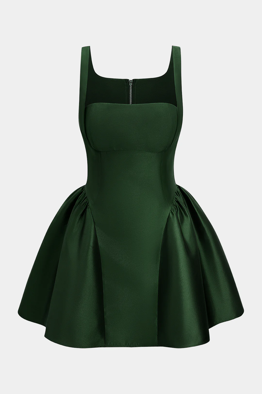 Satin Ruched Sleeveless Mini Dress