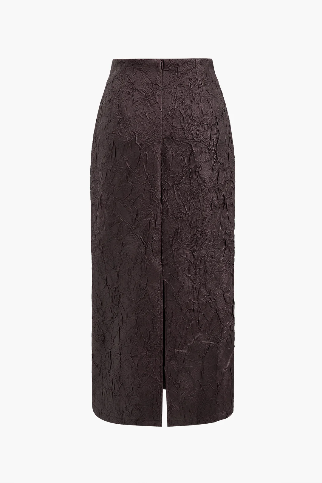 Faux Leather High-Waisted Zippered Skirt