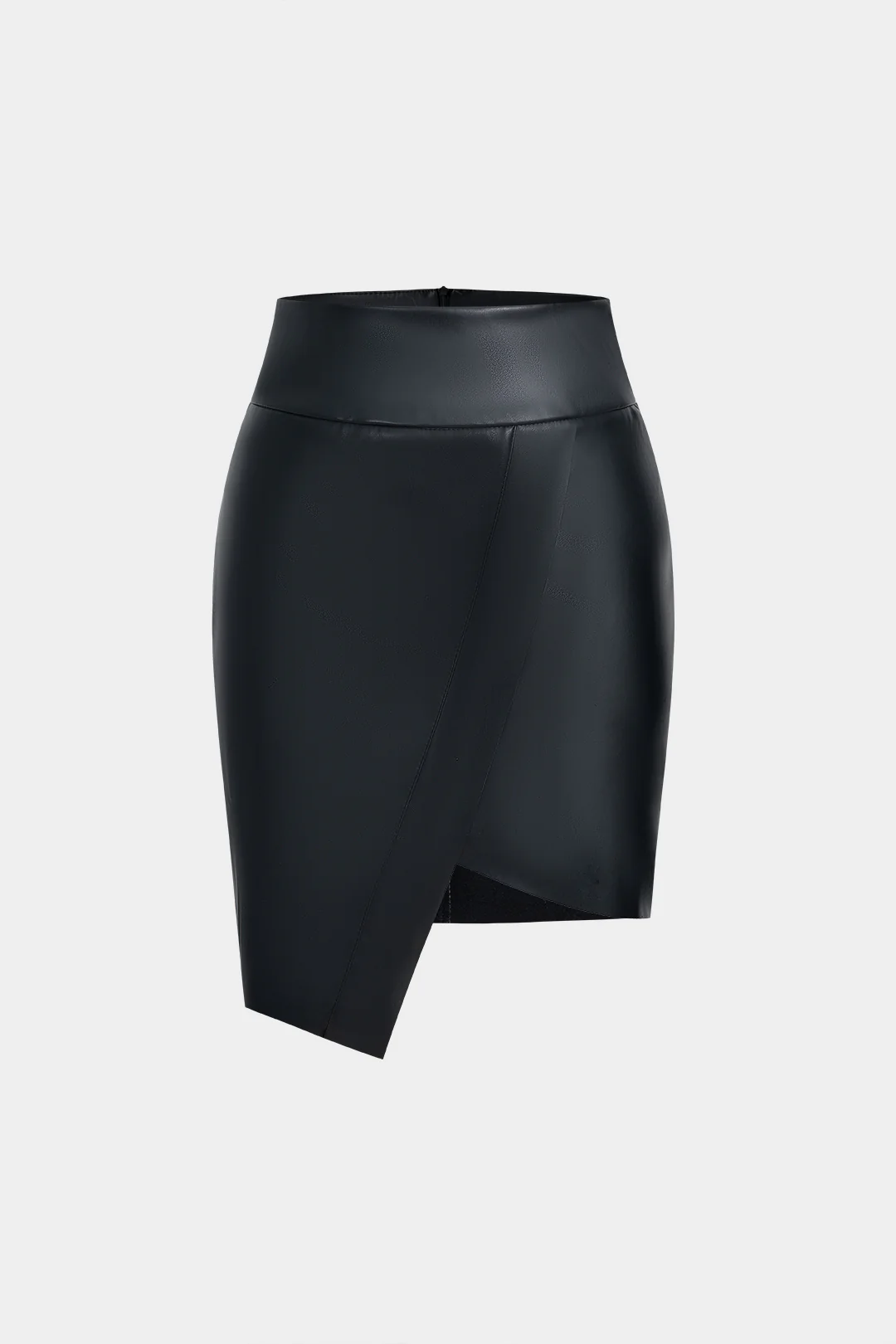Faux Leather Zippered Skirt