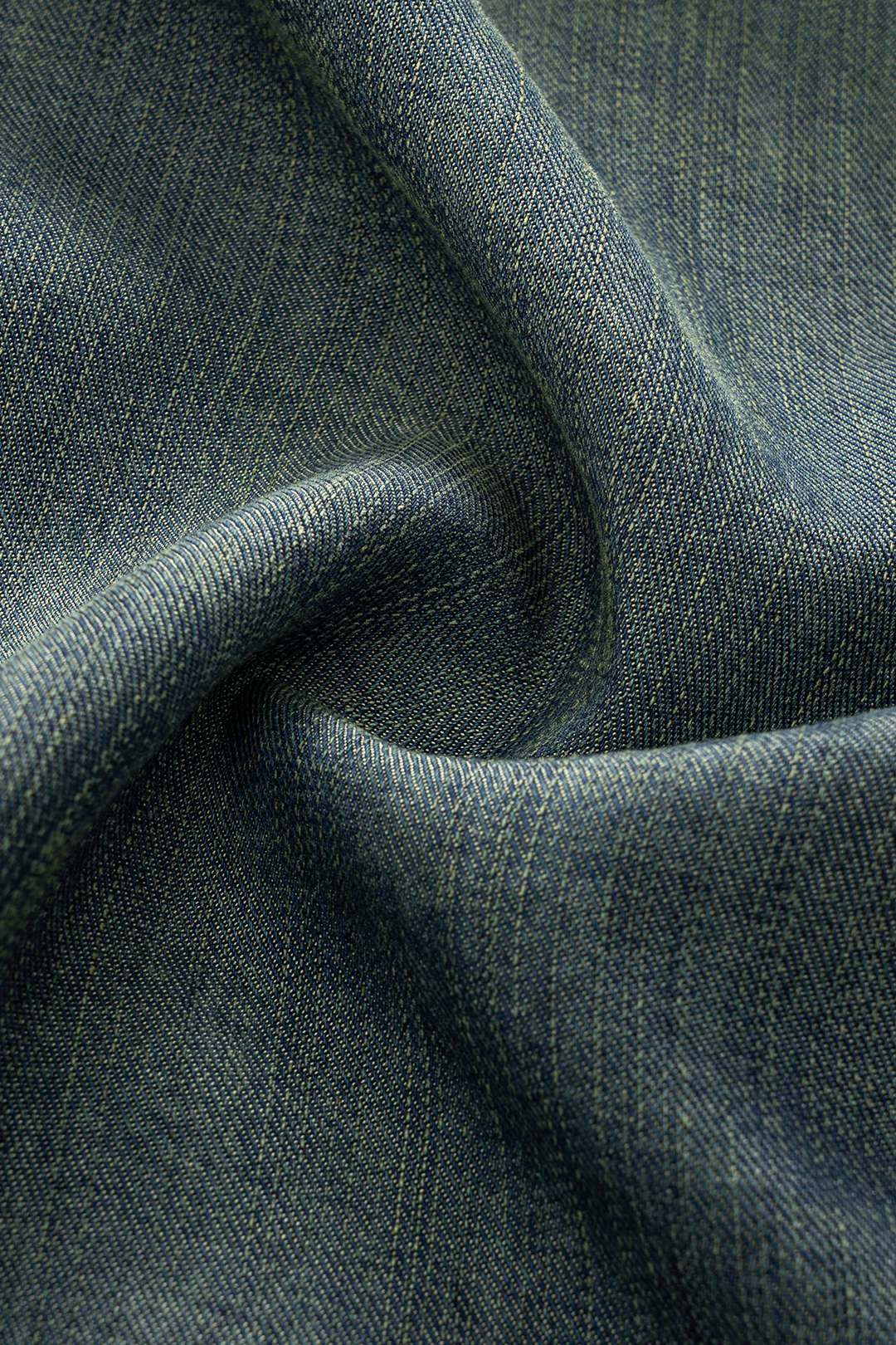 Denim Ruched Knotted Short-Sleeved Shirt