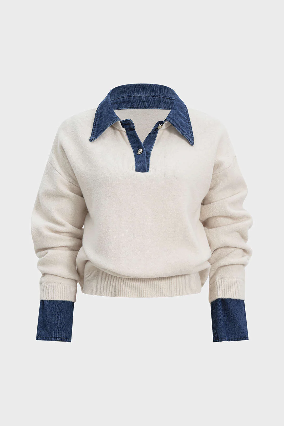 Patchwork Long Sleeve Sweater Top