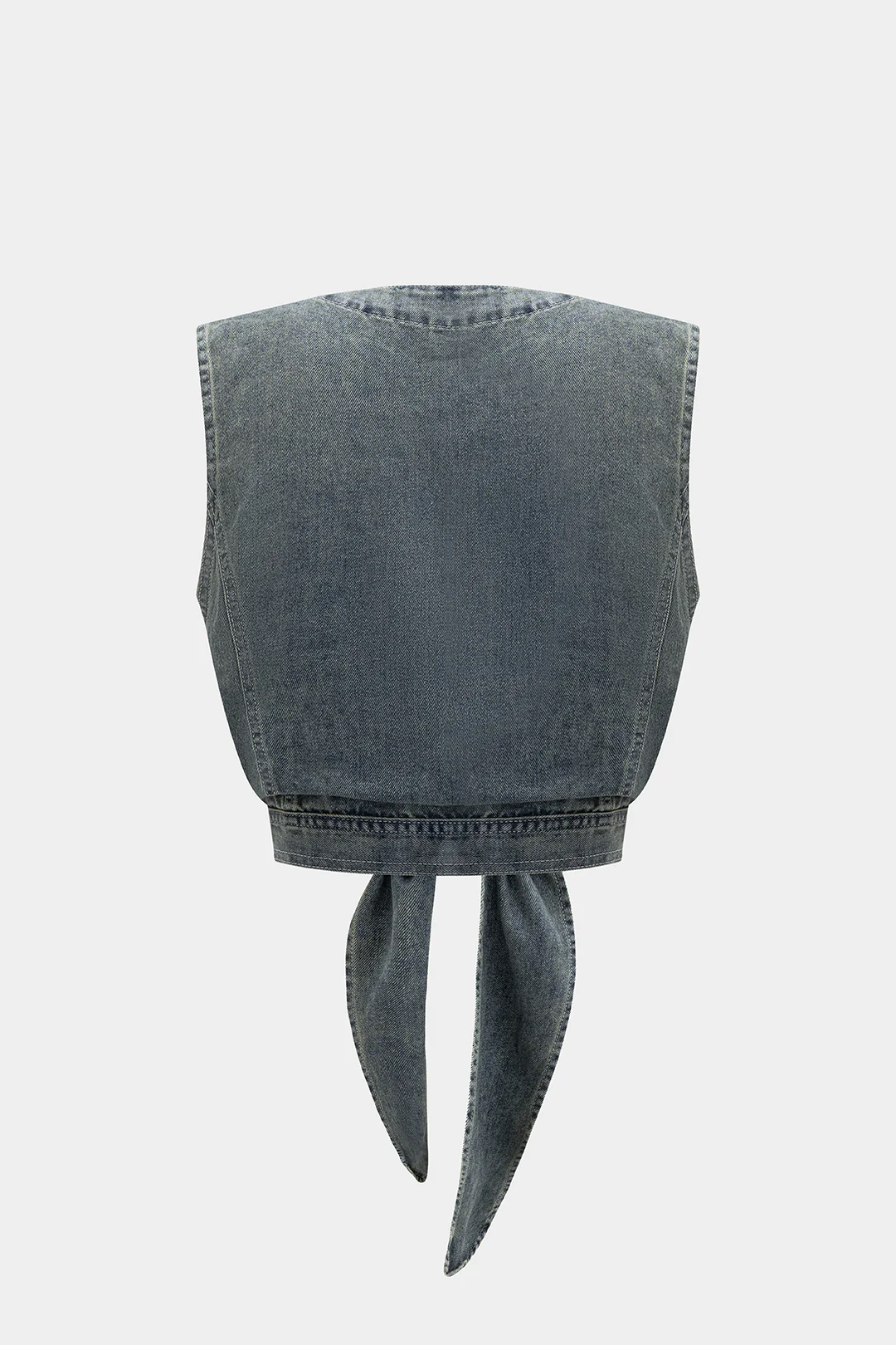 Denim Tie Front Vest