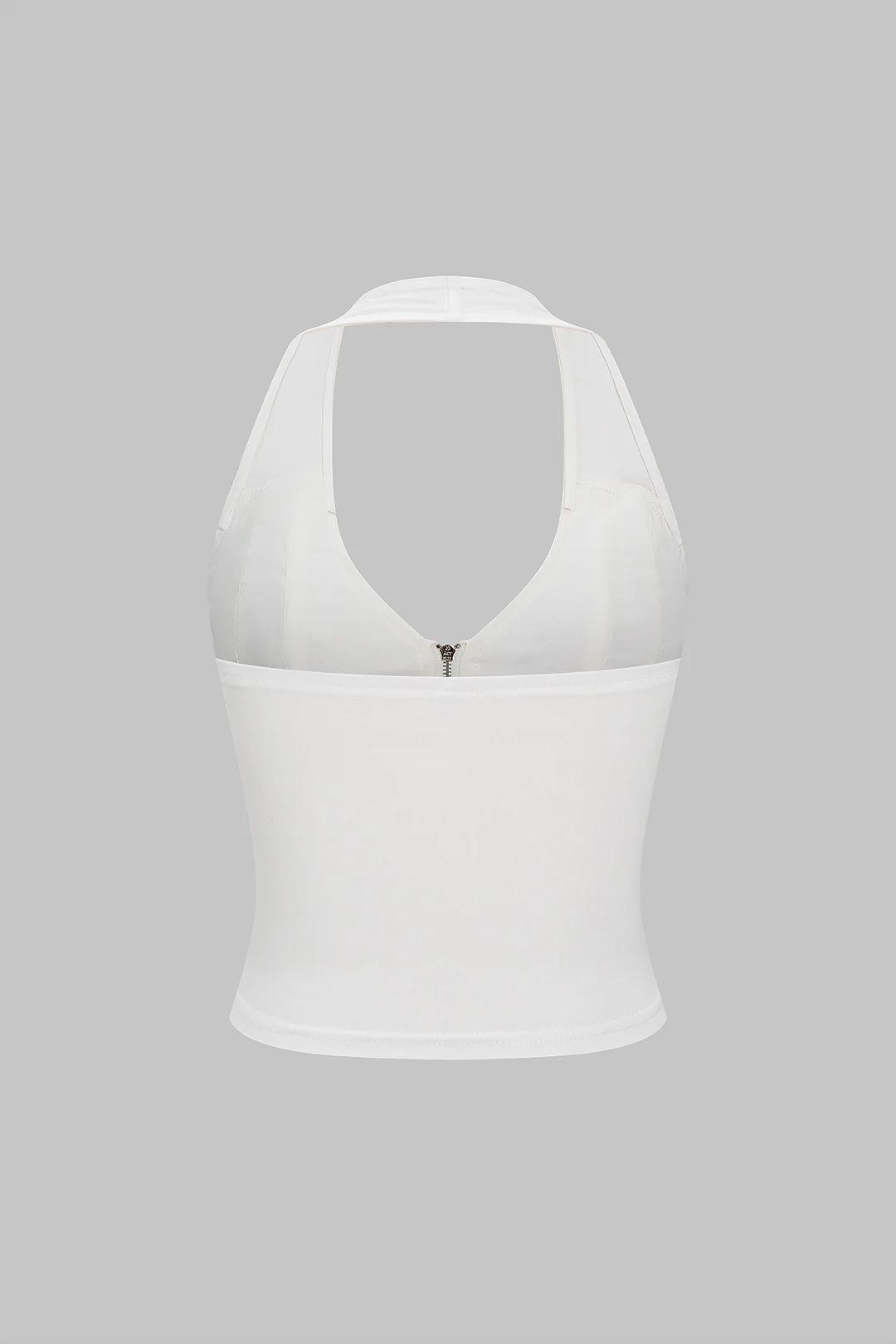 Zipper Halter Backless Camisole Top